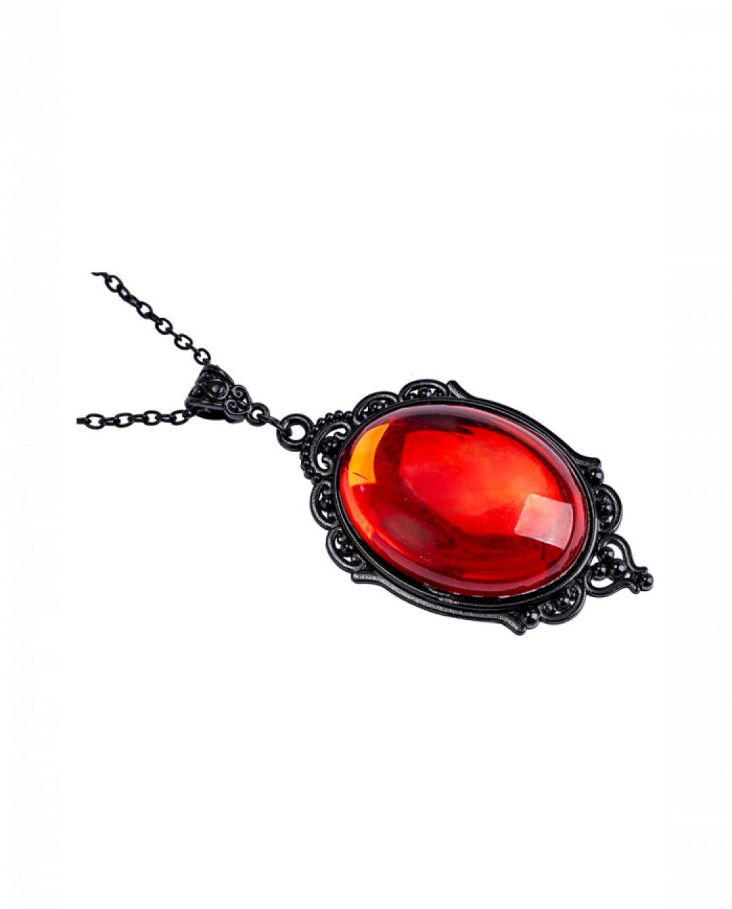 Collier gothique / médiéval pierre rouge