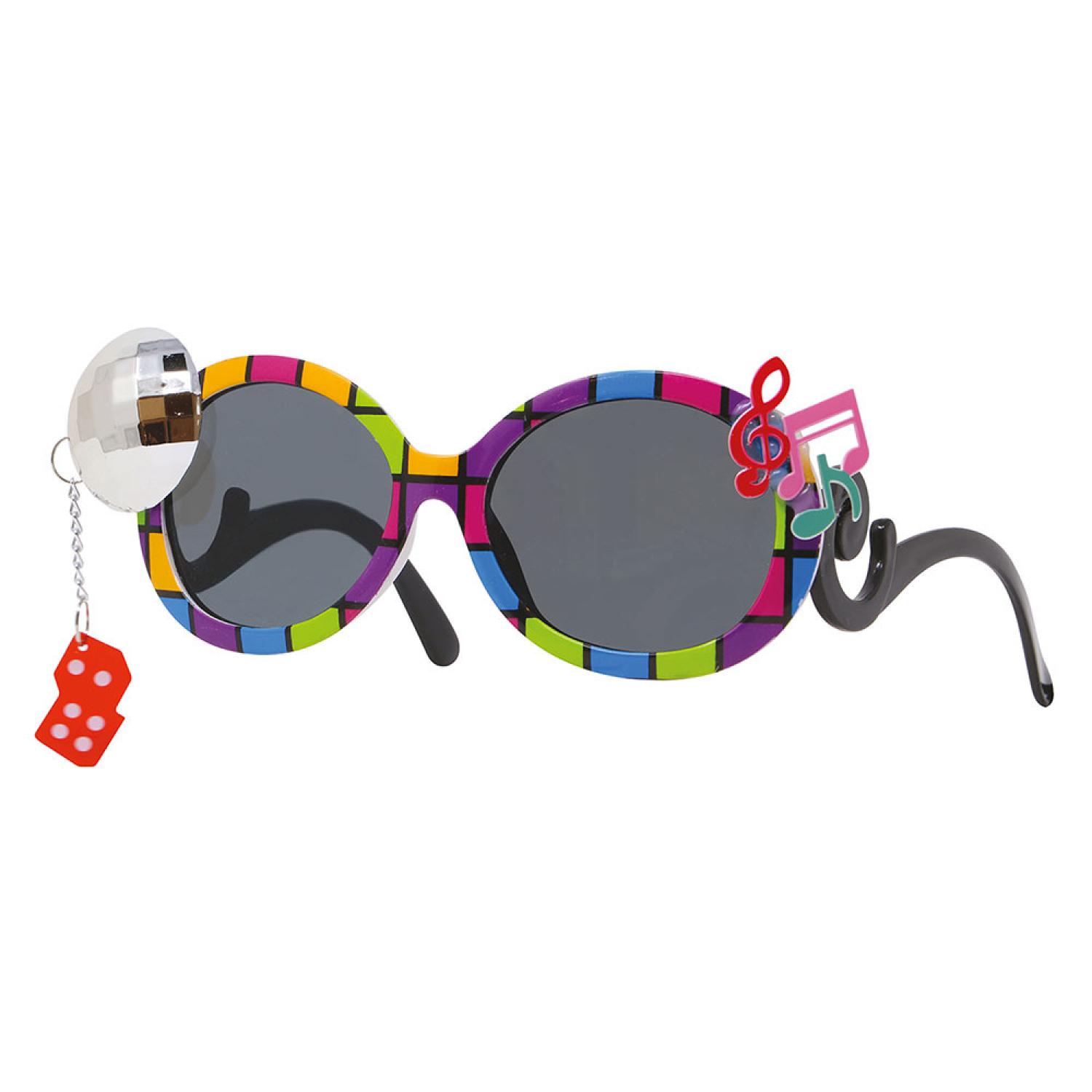Lunettes disco multicolores (N07)