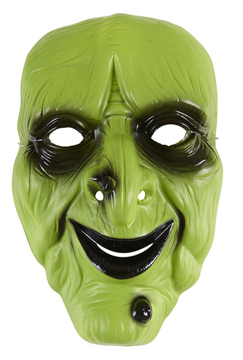 Masque de sorcière verte en PVC