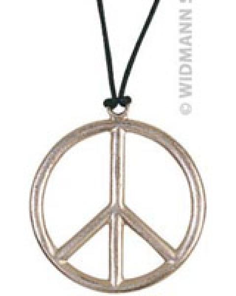 Collier hippie peace and love PVC