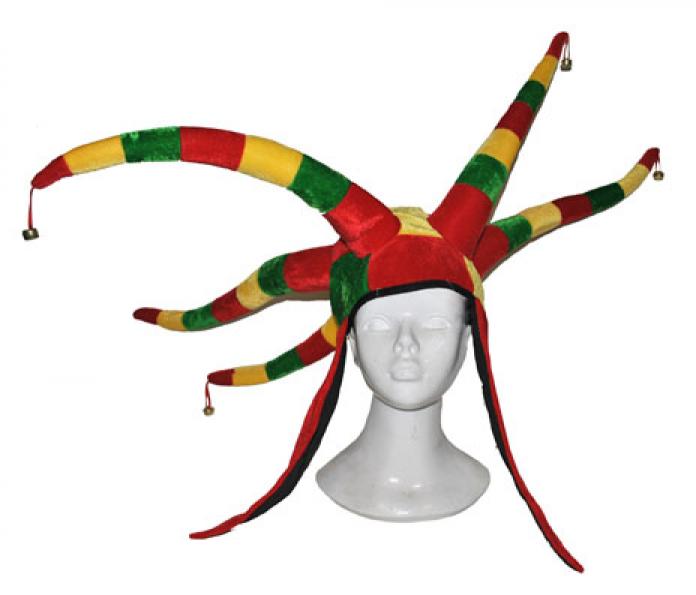 Chapeau fou du roi avec grelots multicolore