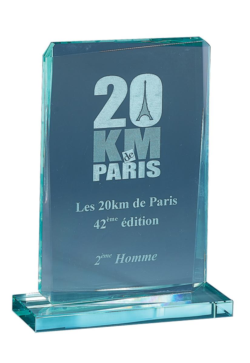 Trophée en verre entièrement personnalisable