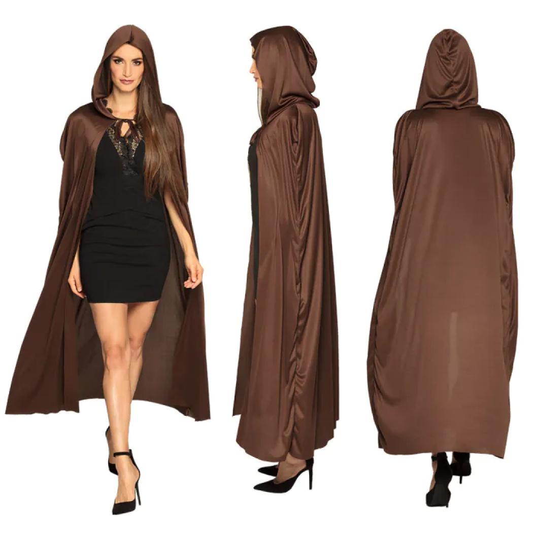 Cape marron avec capuche 180 cm