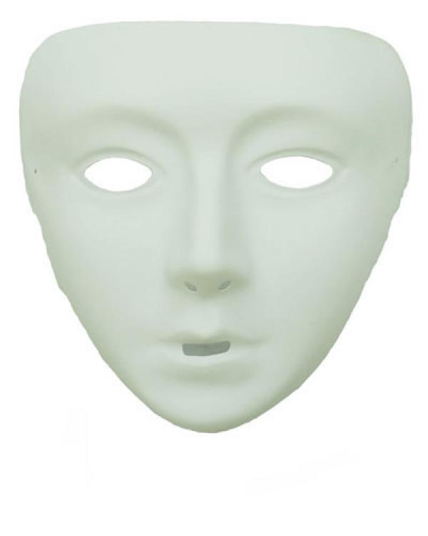 Masque blanc à peindre sans front