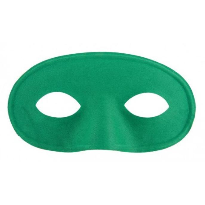 Loup domino satin adulte vert