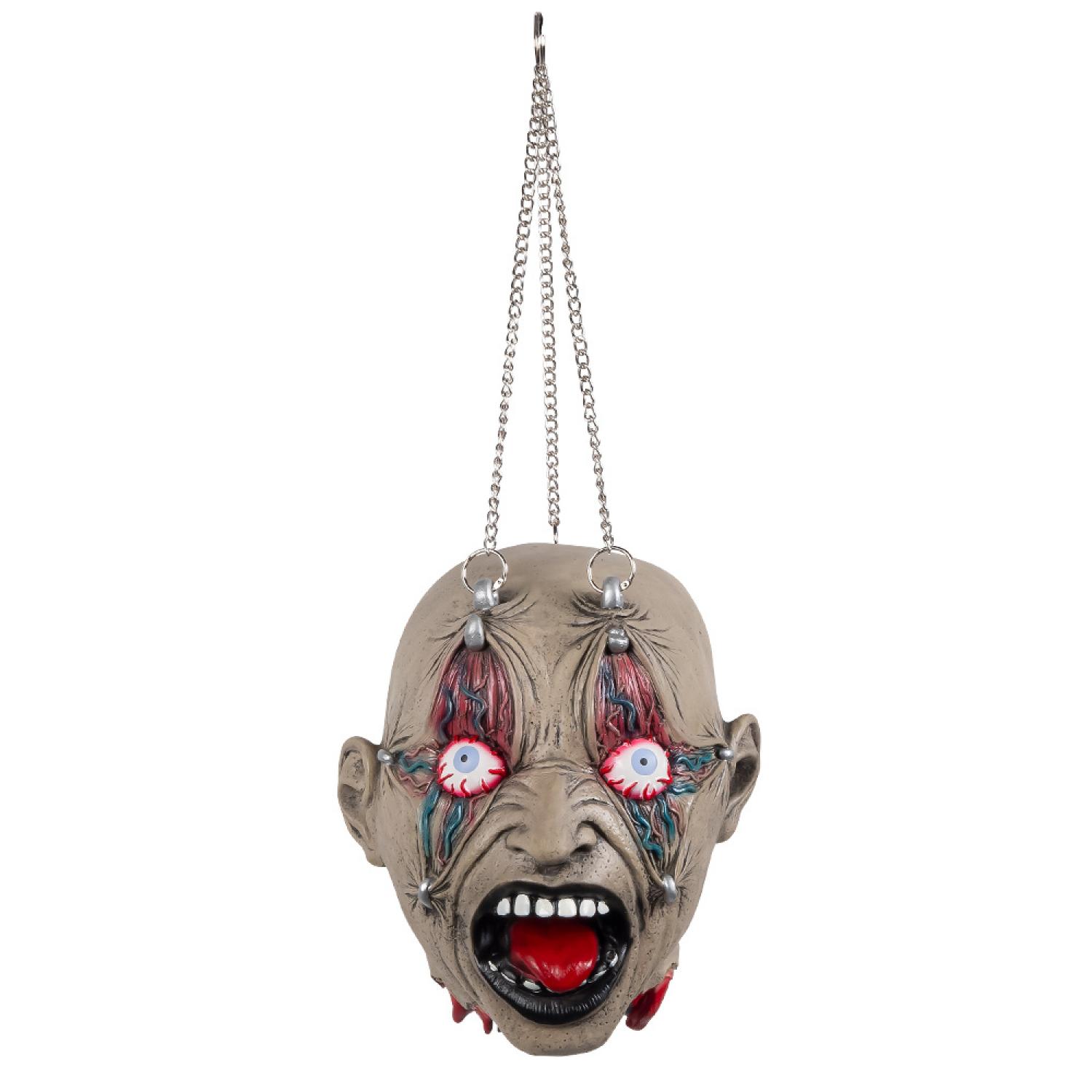 Tête suspendue zombie avec chainettes