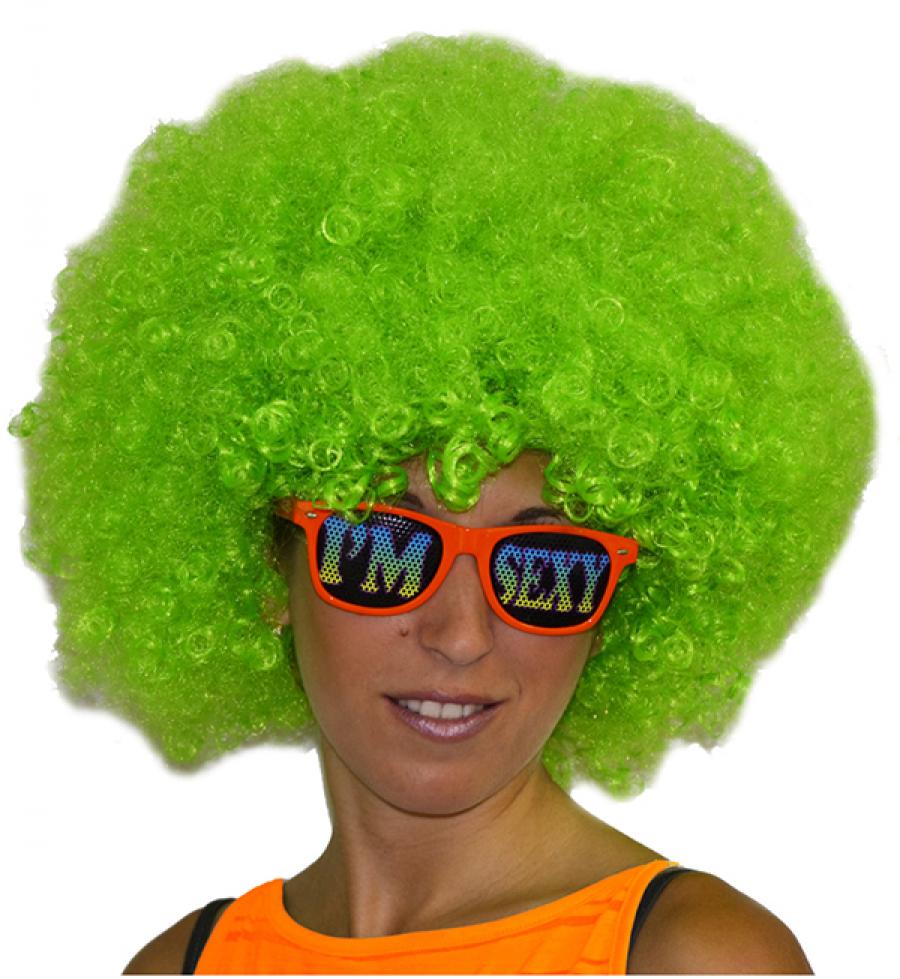 Perruque afro verte