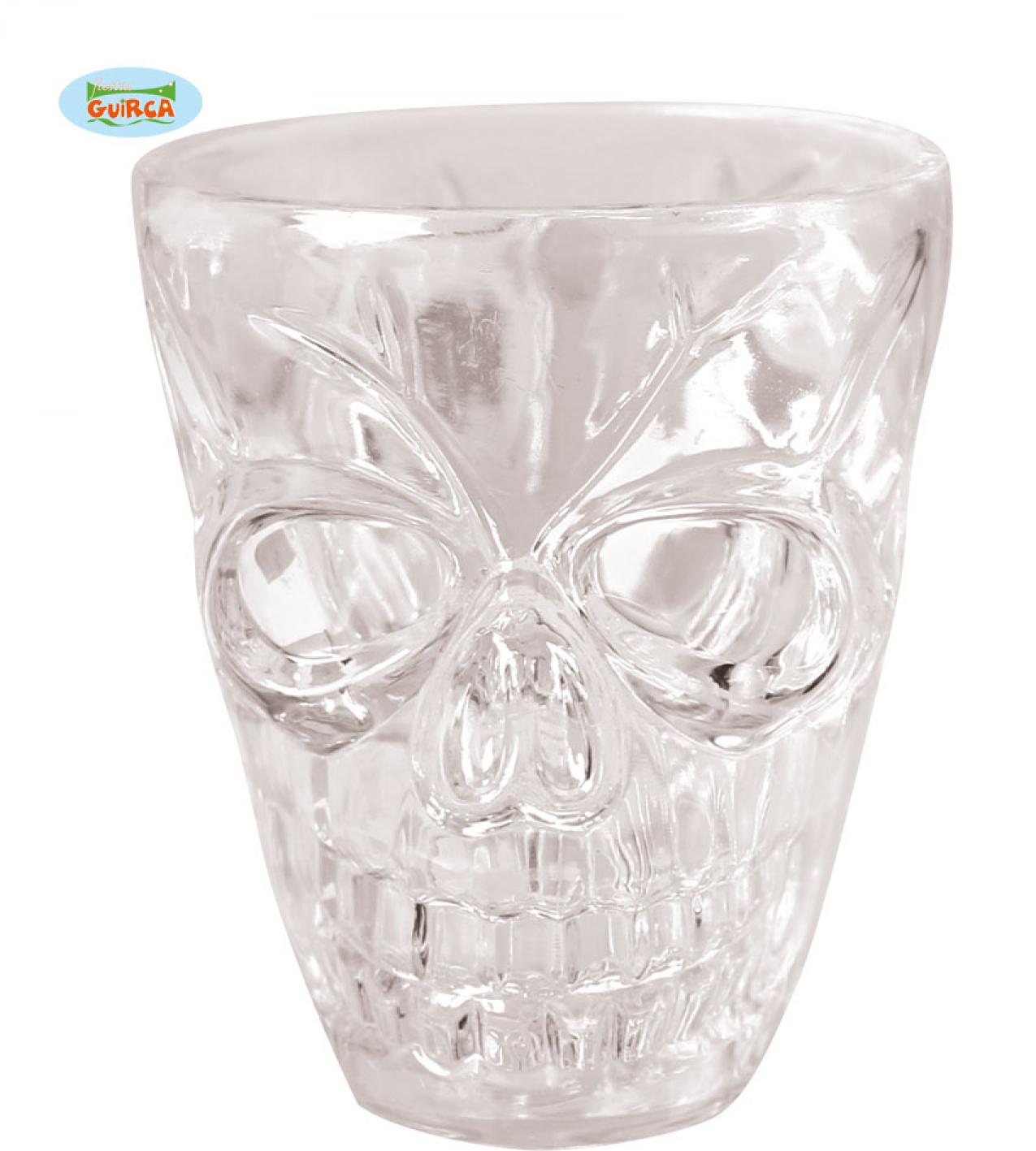 4 verres à shot transparents tête de mort
