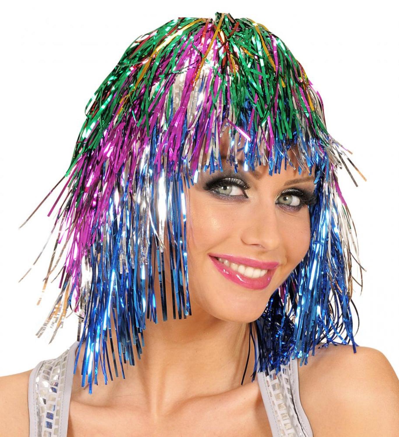 Perruque disco multicolore
