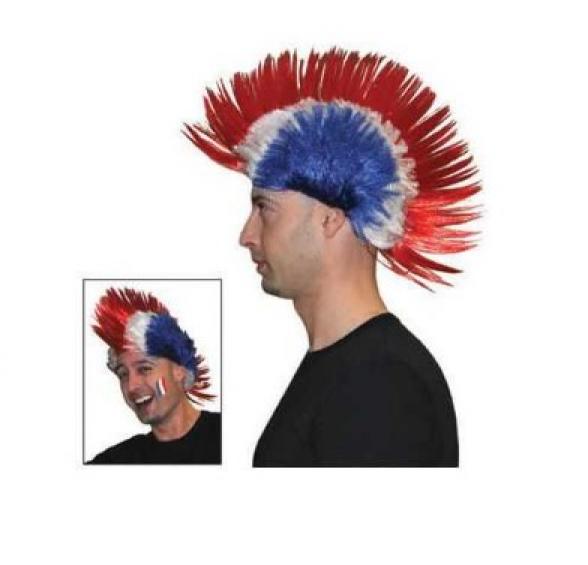 Perruque punk tricolore
