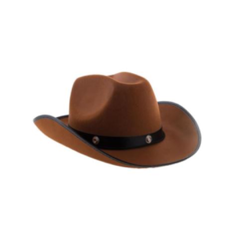 Chapeau adulte Cowboy marron à clous ou à cordelette