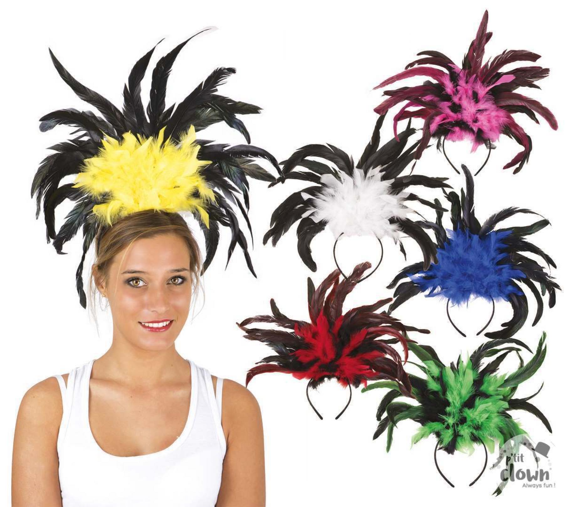 Coiffe serre-tête plumes Rio de Janeiro