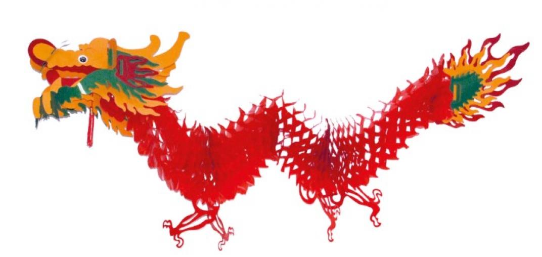 Dragon chinois à suspendre en PVC 3 mètres