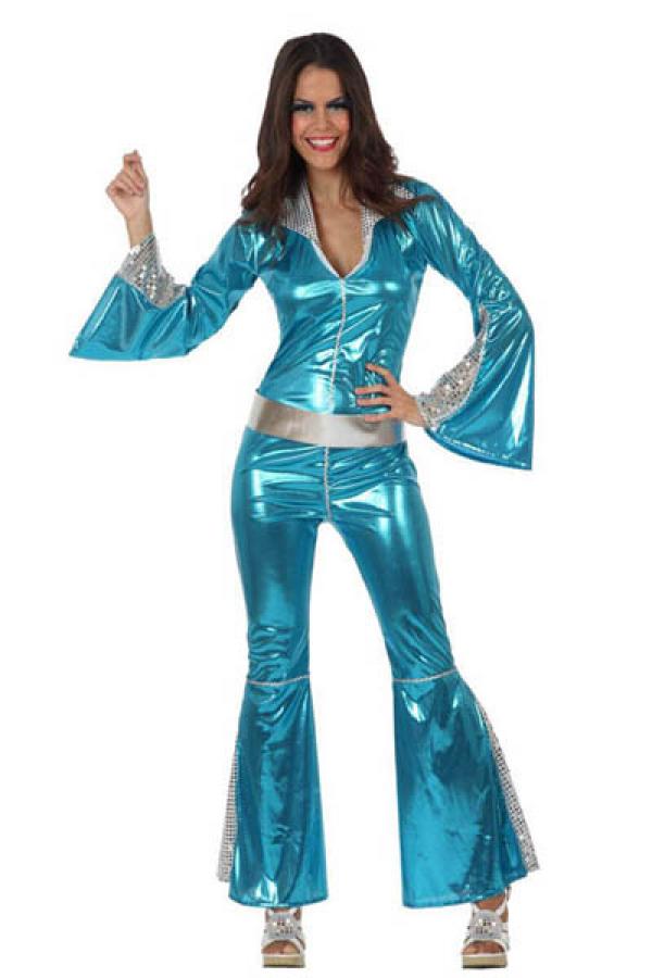 Combinaison disco femme bleue taille M