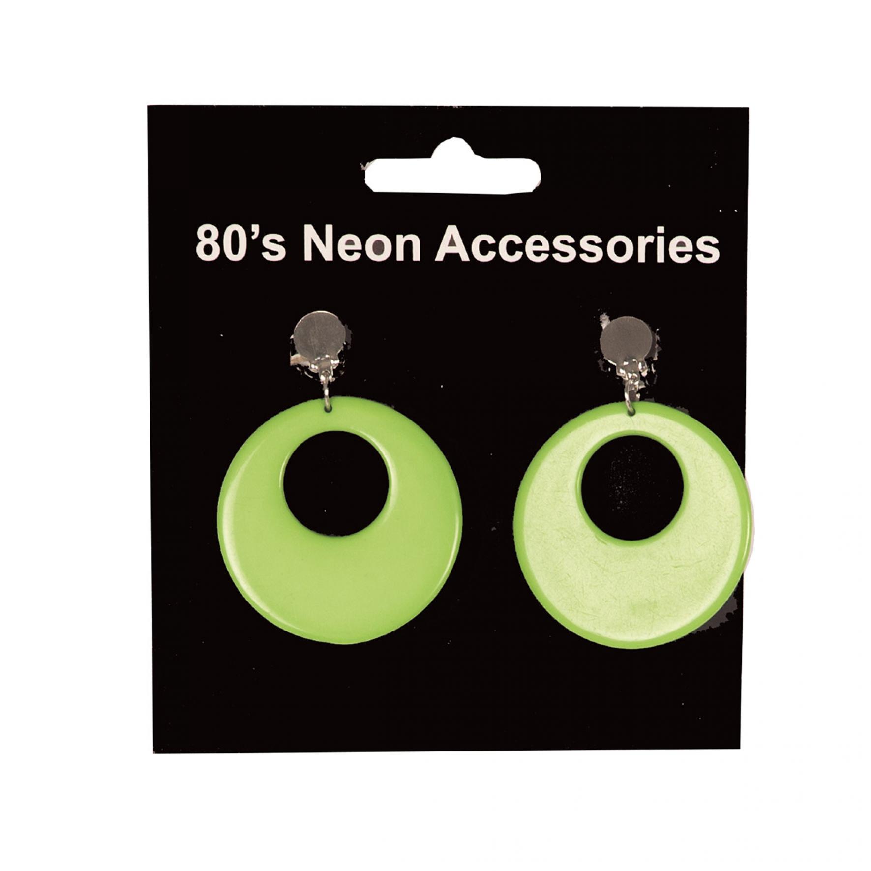 Boucles d'oreilles vert fluo années 80