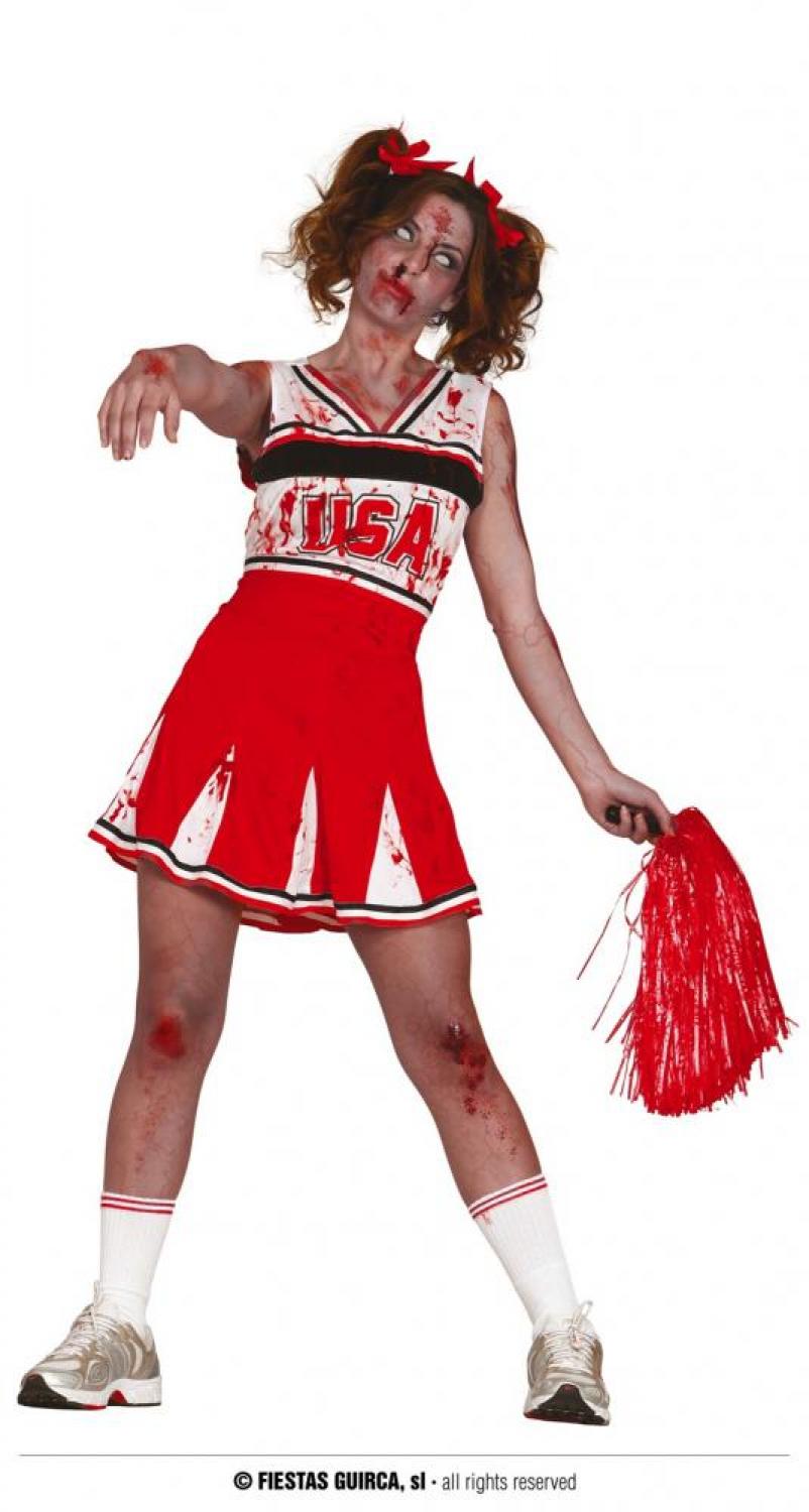 Pompom girl rouge USA zombie taille L