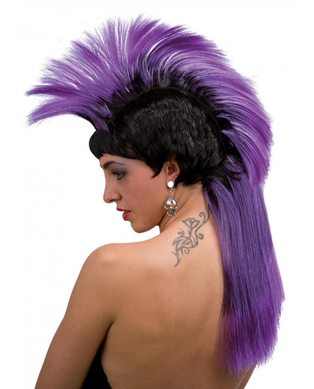Perruque punk violette