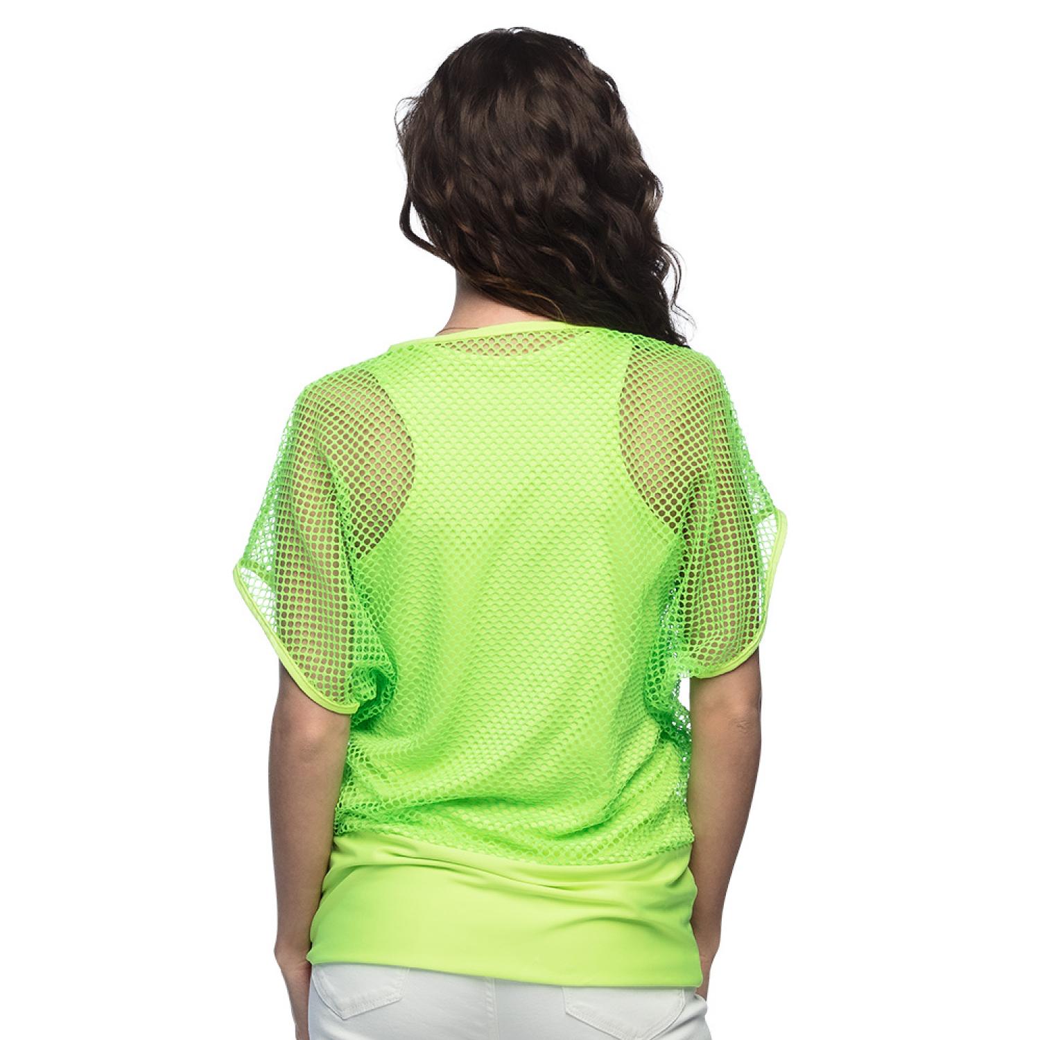 Débardeur top vert fluo avec t-shirt résille