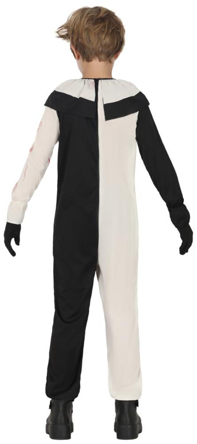 Clown horreur ensanglanté noir et blanc taille 7/9 ans