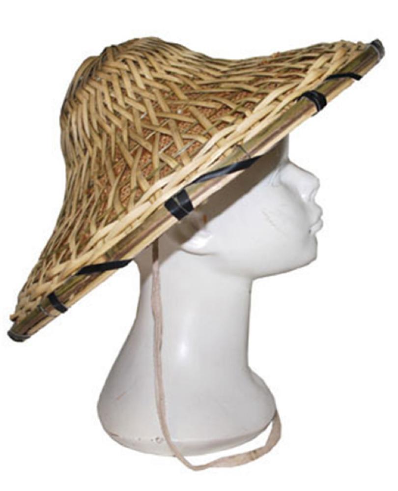 Chapeau chinois bambou et jute
