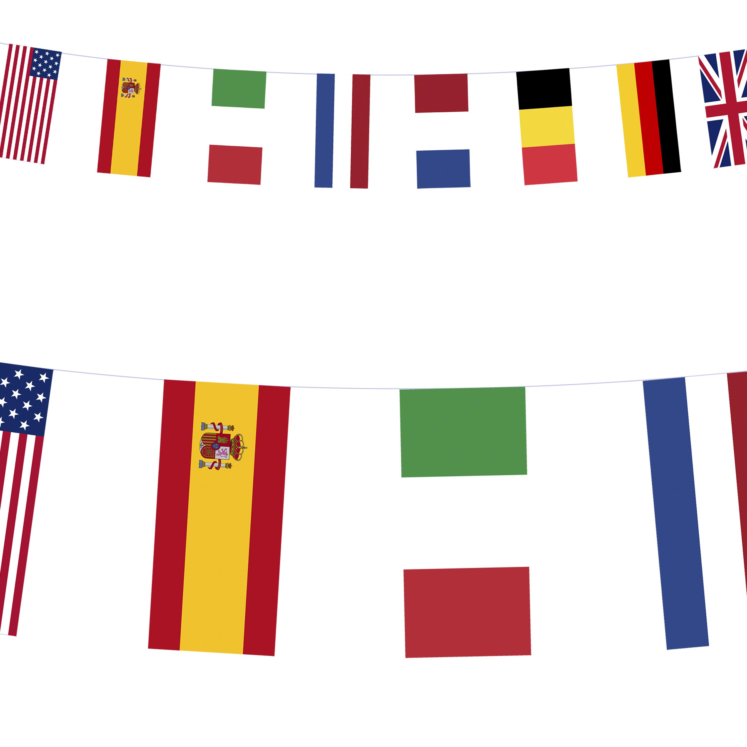 Guirlande drapeaux papiers pays 15 mètres