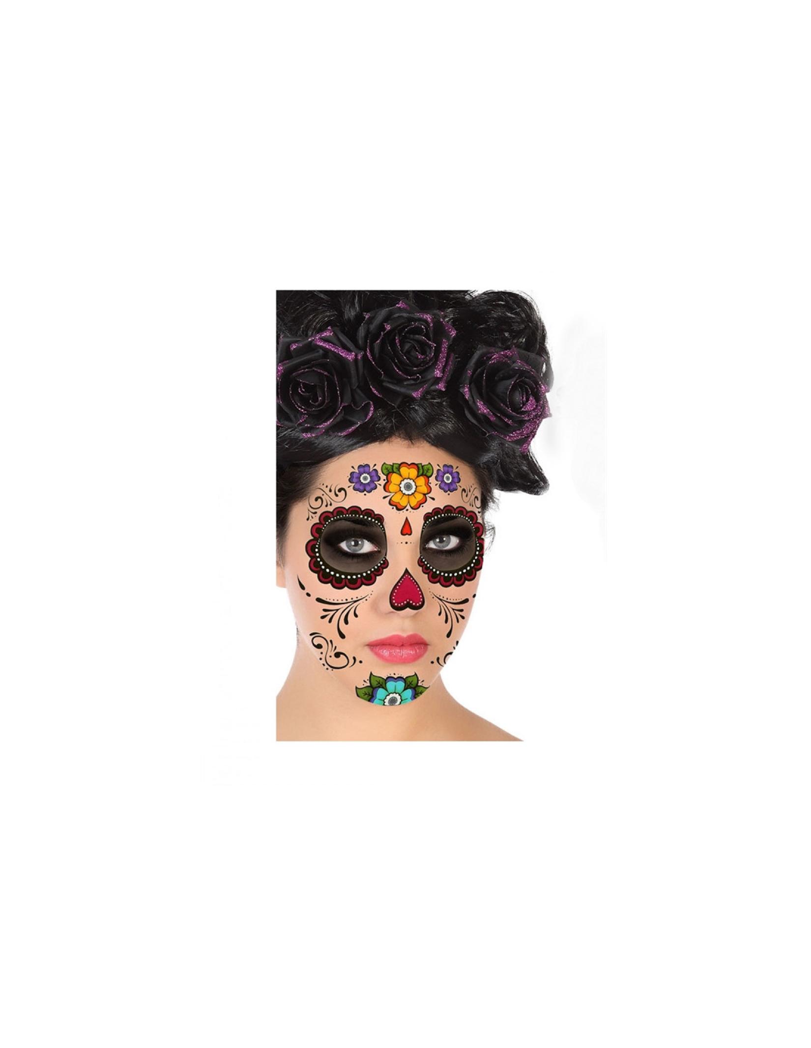Carte tatouage visage Jour des Morts