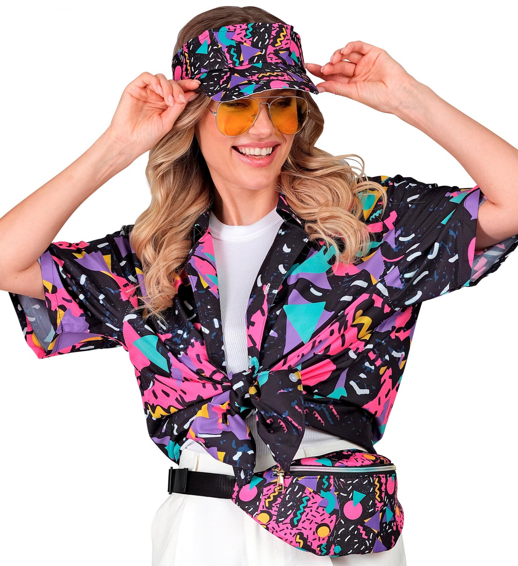 Chemise années 80 funk fashion bariolée taille L/XL