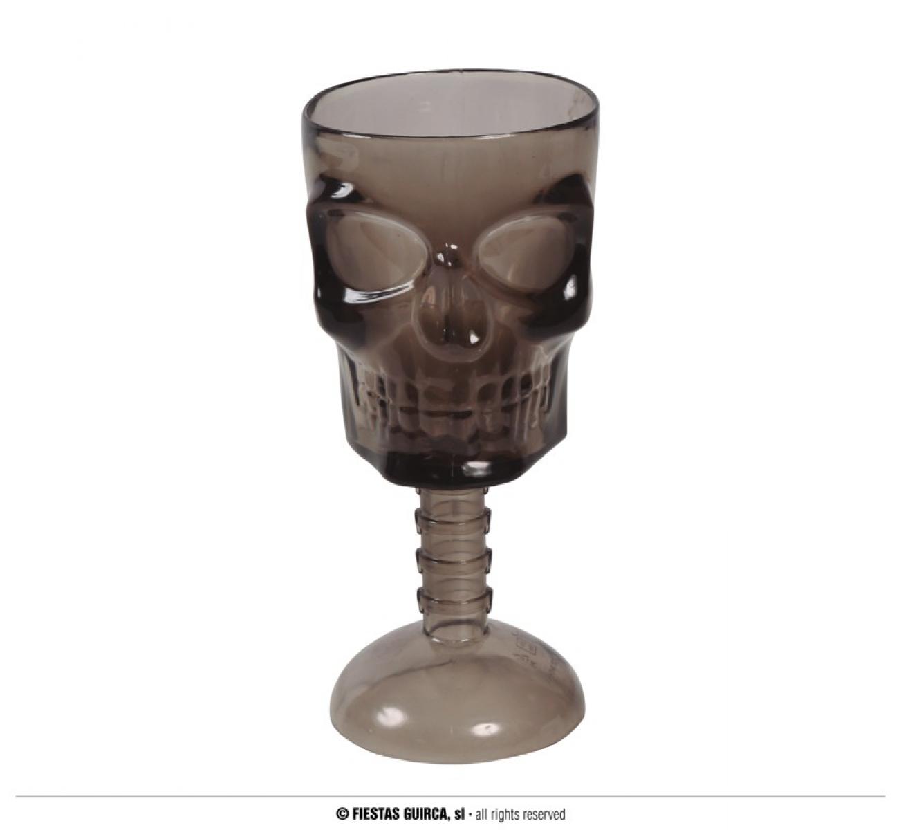 Coupe transparente tête de mort 18cm