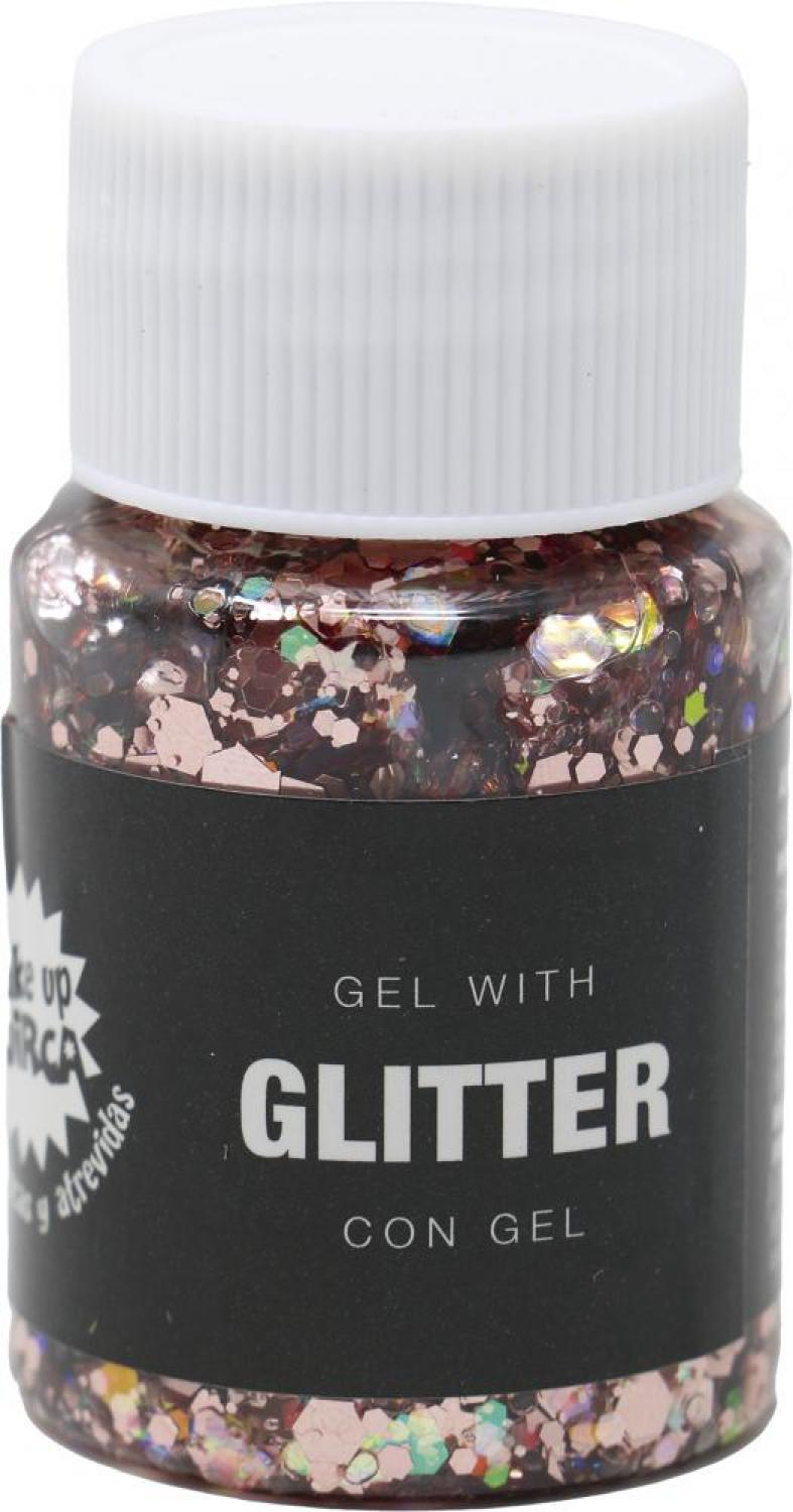 Pot gel grosse paillette or/rose 20gr
