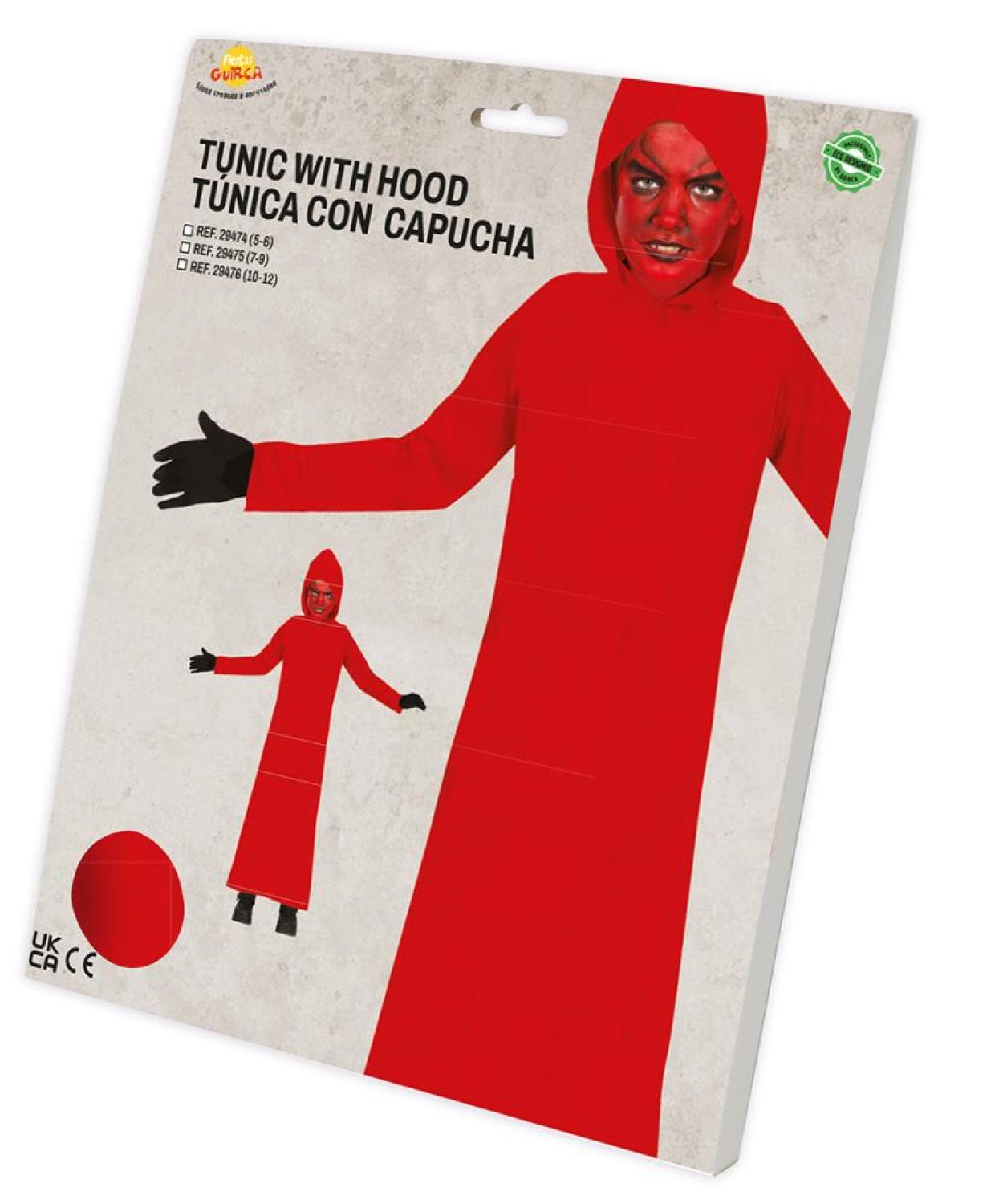 Tunique rouge à capuche taille 10/12 ans