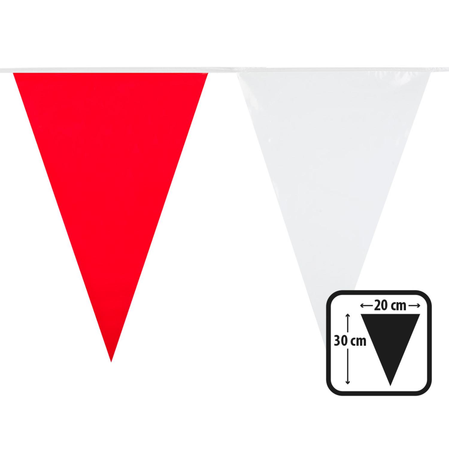 Guirlande fanions 10 mètres blanc/rouge pour féria