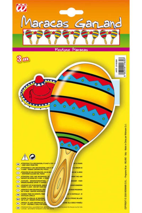Guirlande maracas 3 mètres