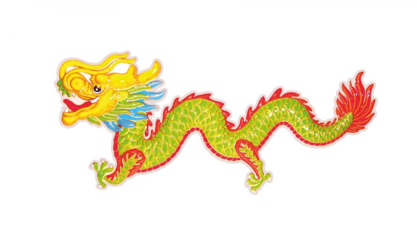 Décoration murale dragon PVC 1m