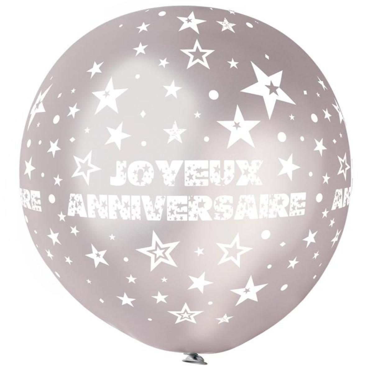 Ballon géant joyeux anniversaire Argent