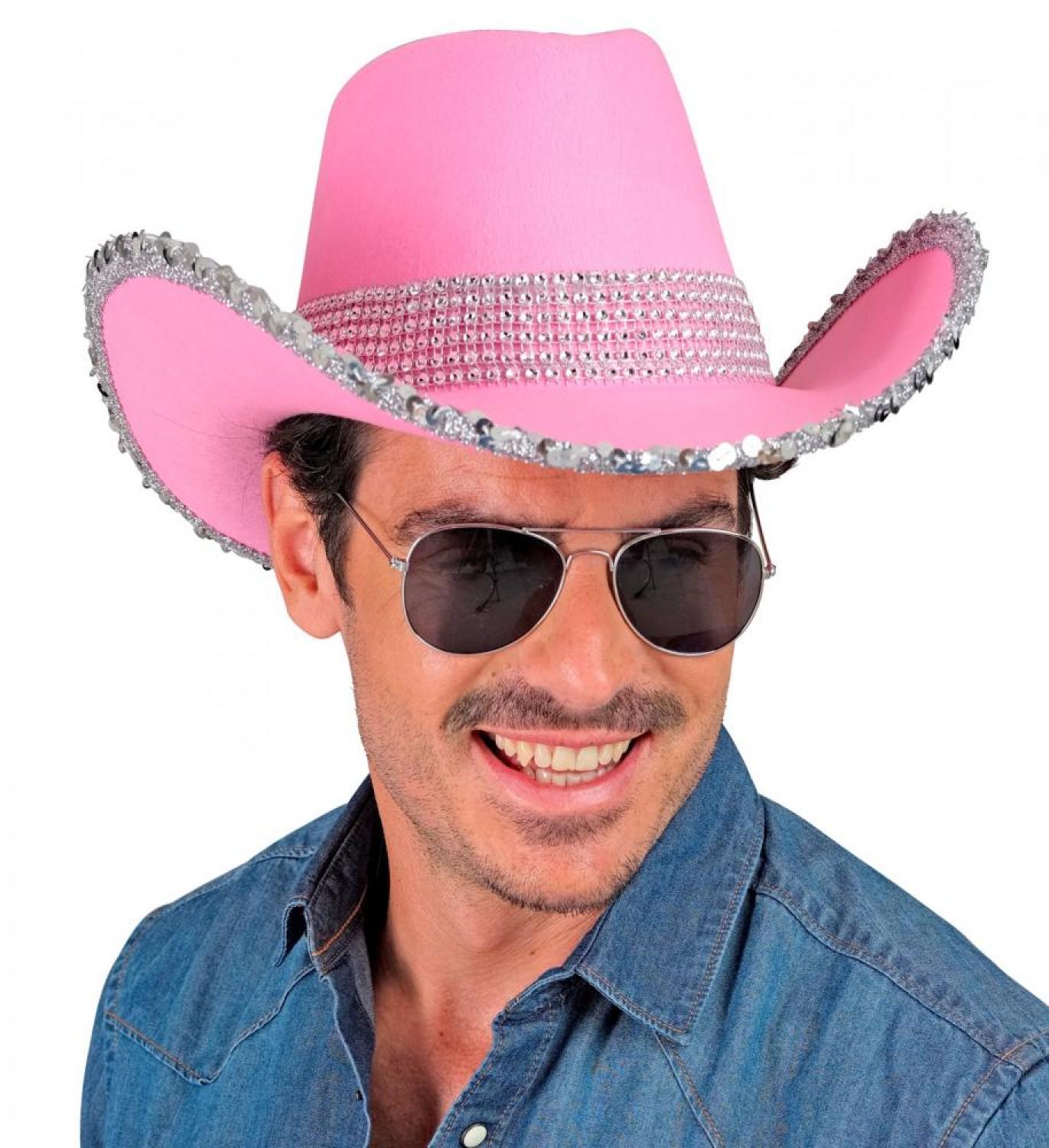 Chapeau cow girl party strass rose