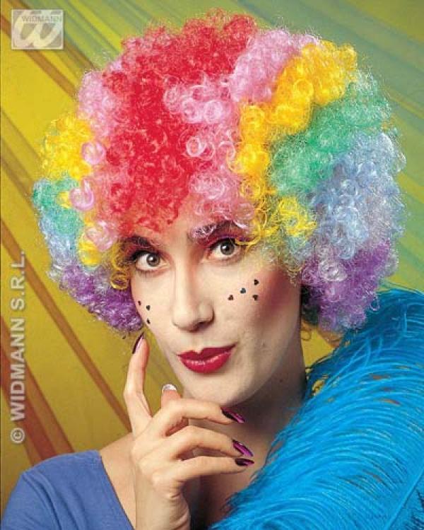 Perruque pop clown multicolore