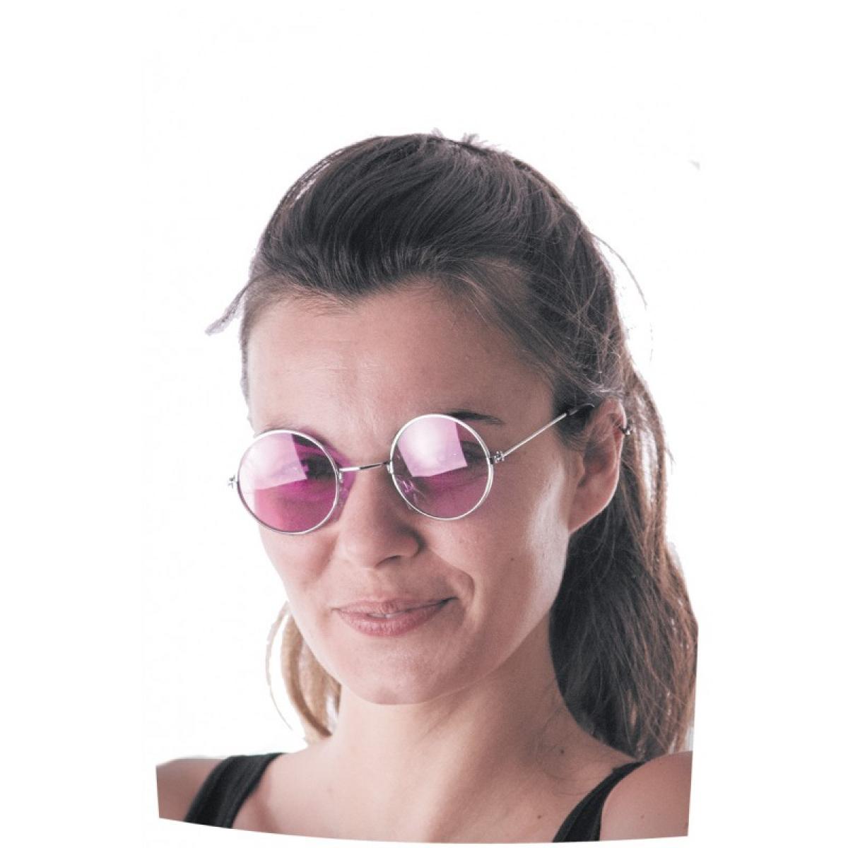 Lunettes hippie rondes roses (N23)