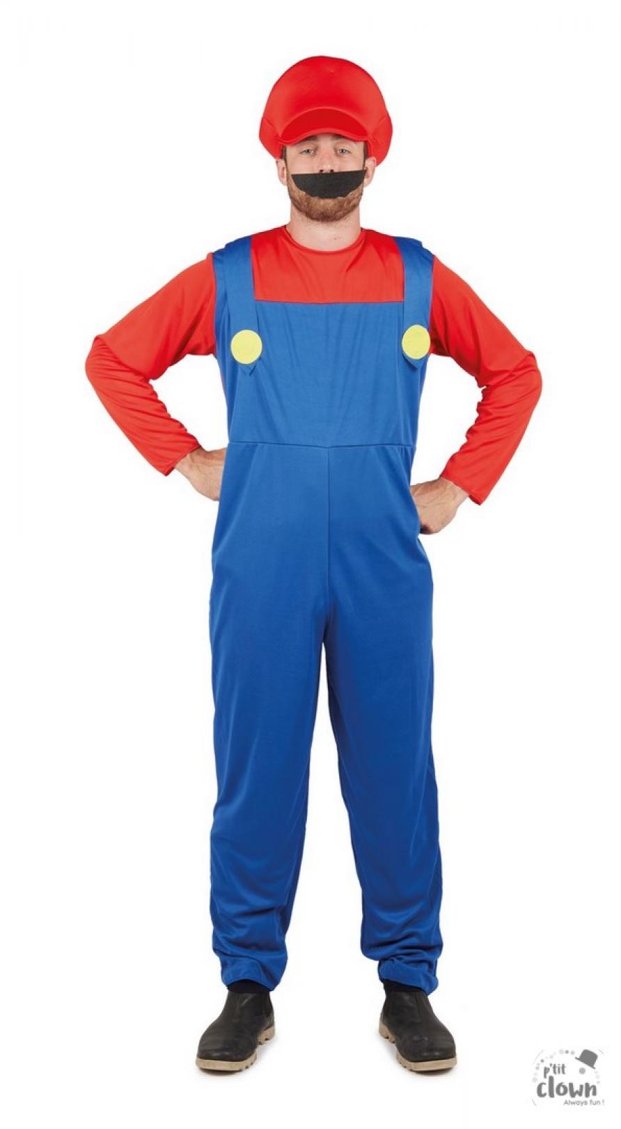 Plombier bleu et rouge taille XXL