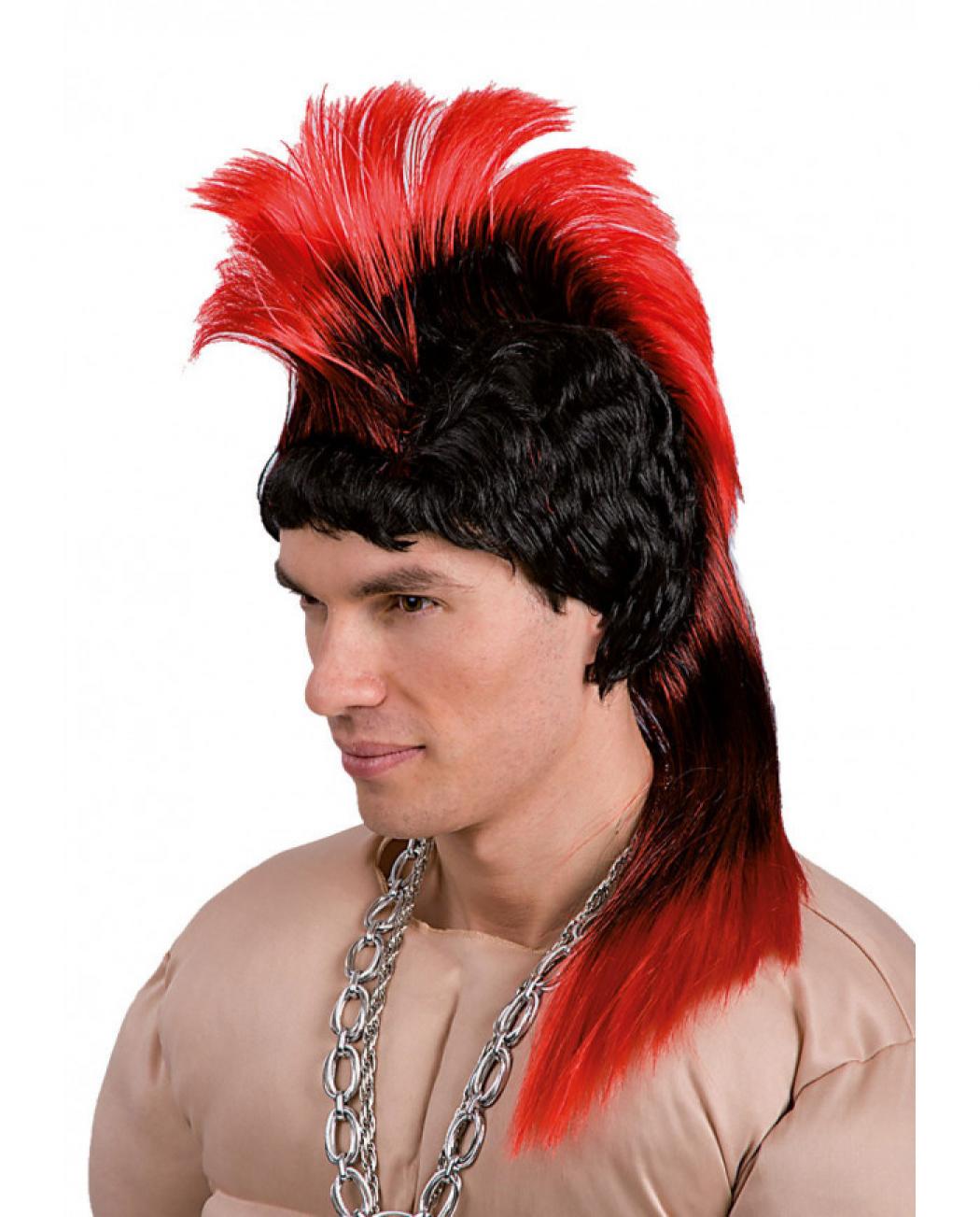 Perruque punk rouge