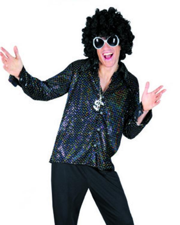 Chemise disco noire homme taille L