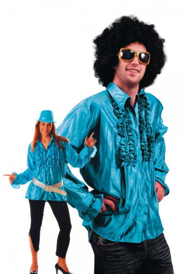 Chemise disco turquoise M/L