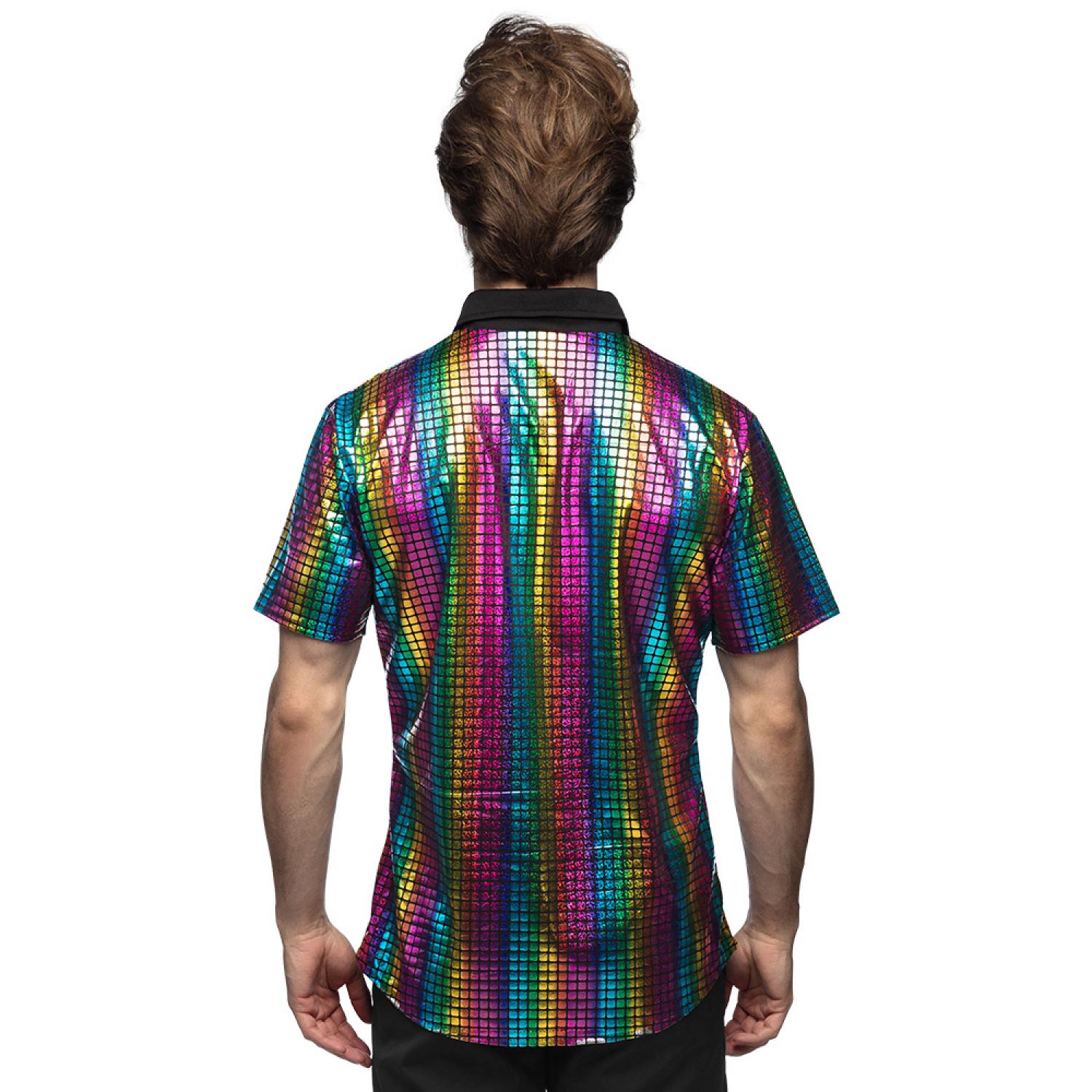 Chemise disco Diamond multicolore taille XL