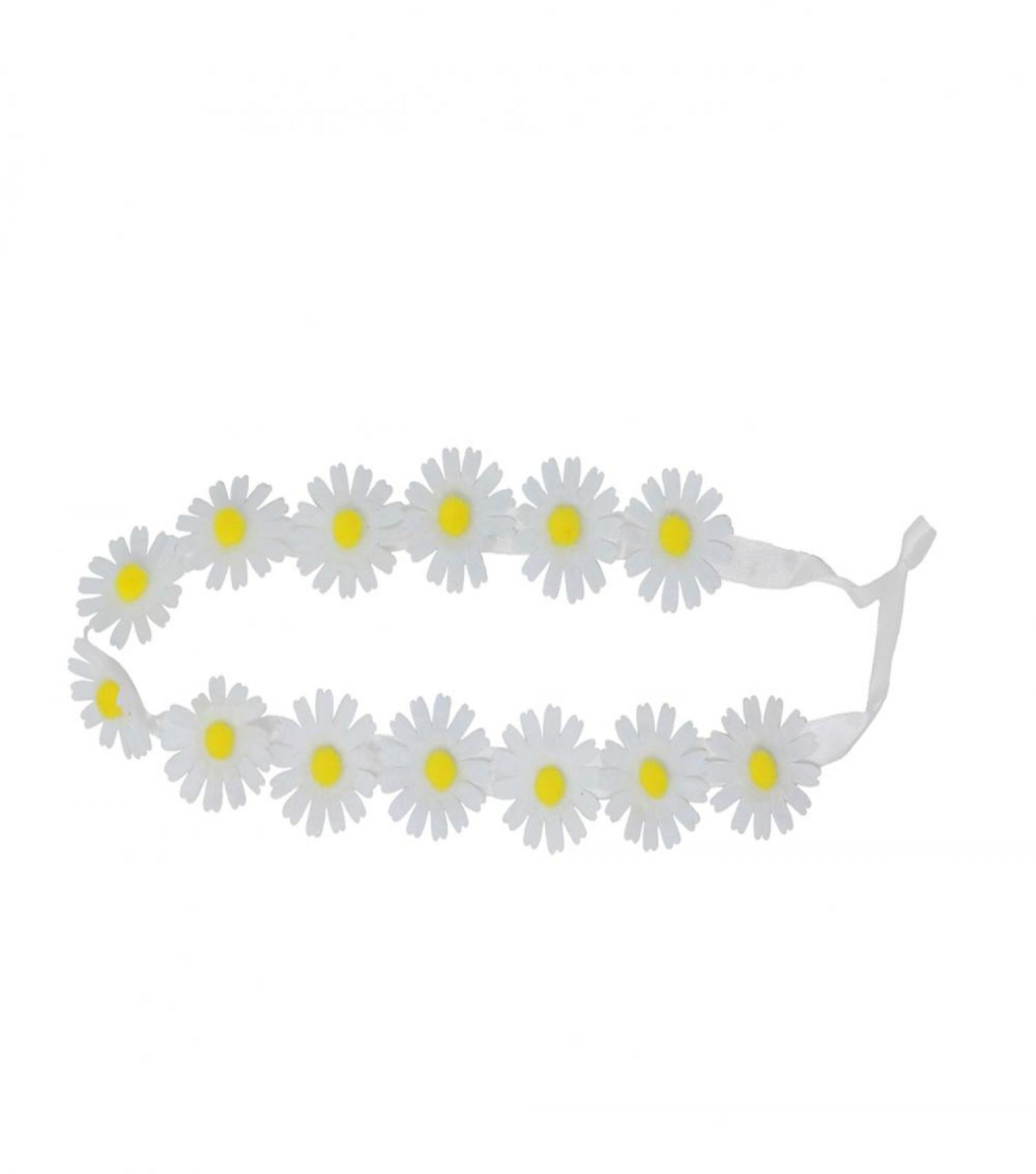 Bandeau ruban fleurs blanches paquerettes marguerites