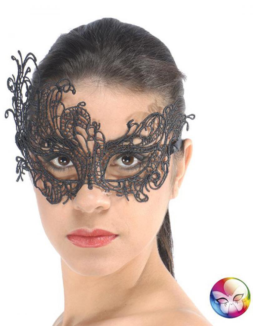 Loup Phoenix dentelle amidonnée noir
