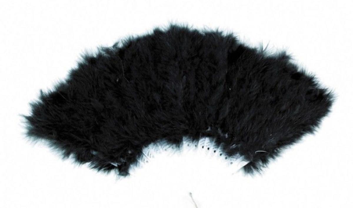 Eventail plume noir 25cm