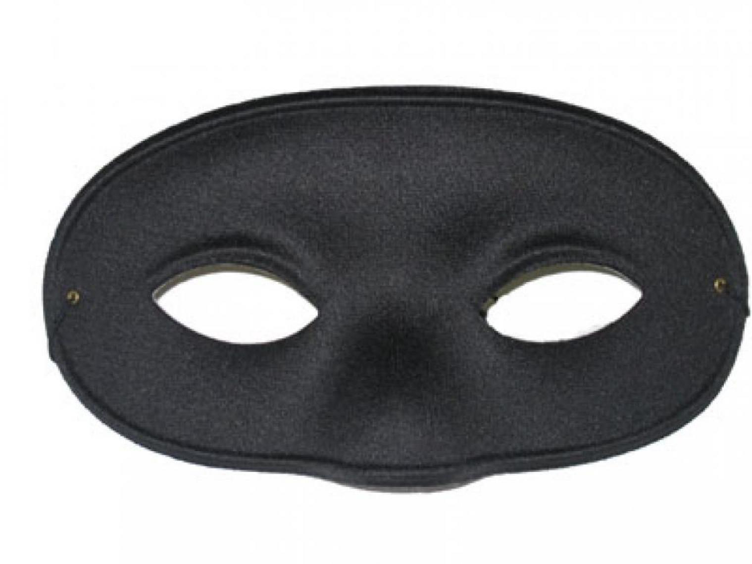 Loup domino satin adulte noir