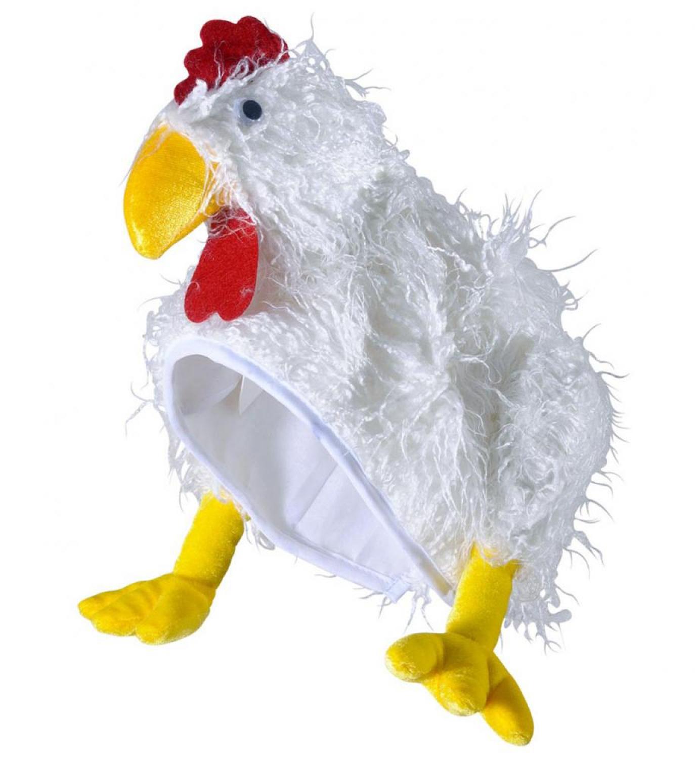 Coiffe peluche poulet