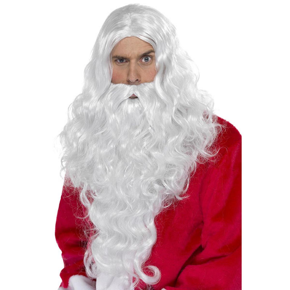 Perruque et barbe père Noël luxe