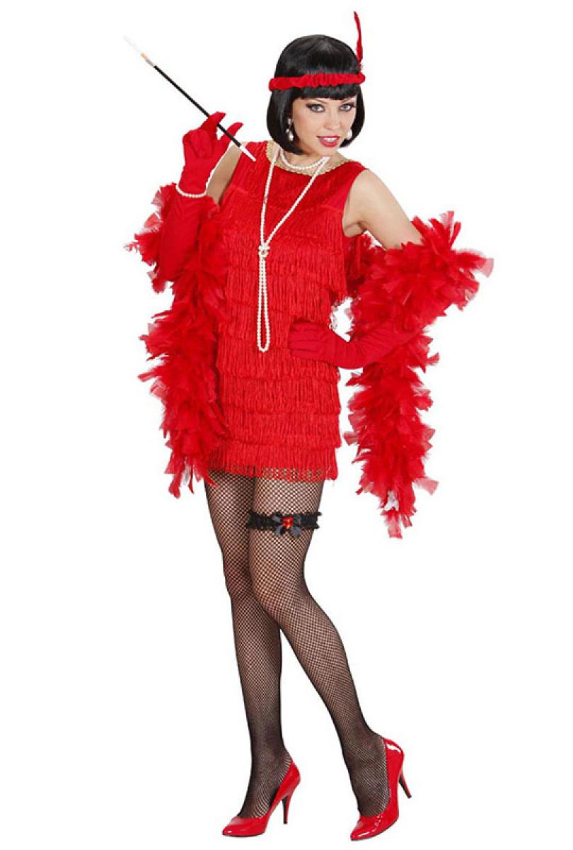 Robe Charleston rouge à franges taille M