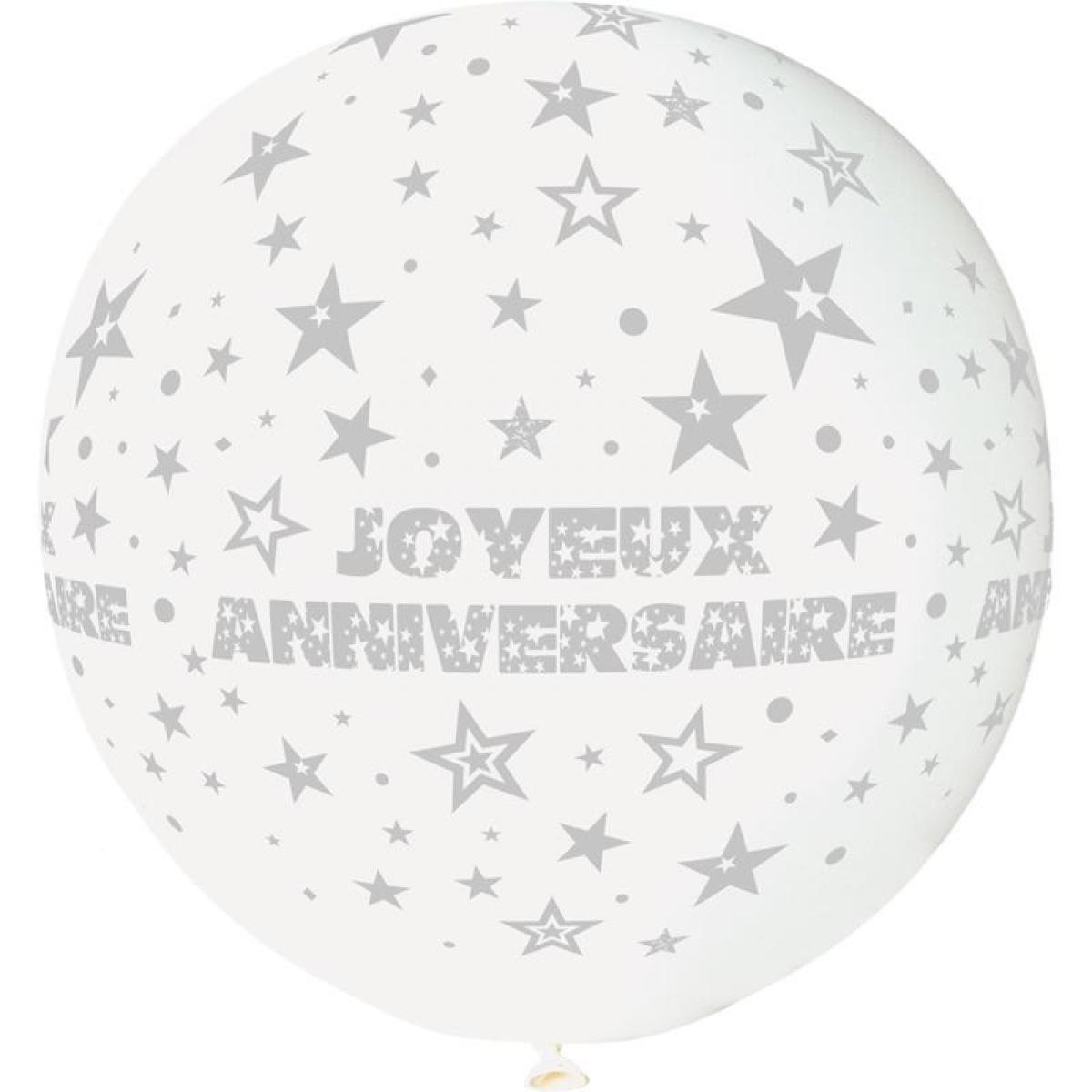 Ballon géant joyeux anniversaire Blanc